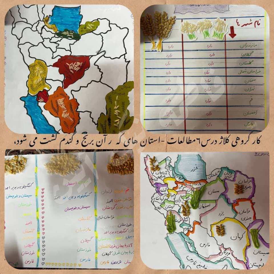 استان هایی که در آن برنج و گندم کاشت می شود